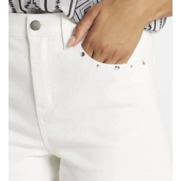 Mason & Belle Women's Ardette Studded Shorts High Rise White Size 10/30 NWT